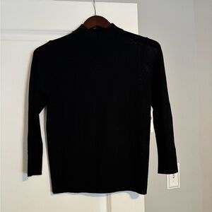 Moth by Anthropologie Black Mock Neck Lightweight Sweater